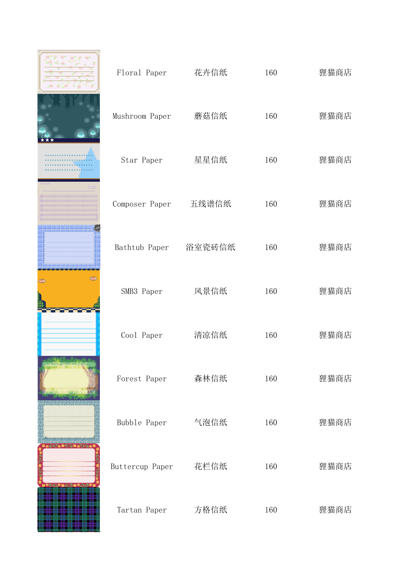 动物之森信纸列表第5页
