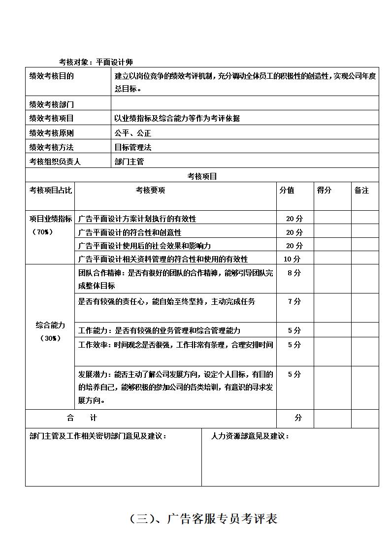 广告公司绩效考核方法.doc第9页