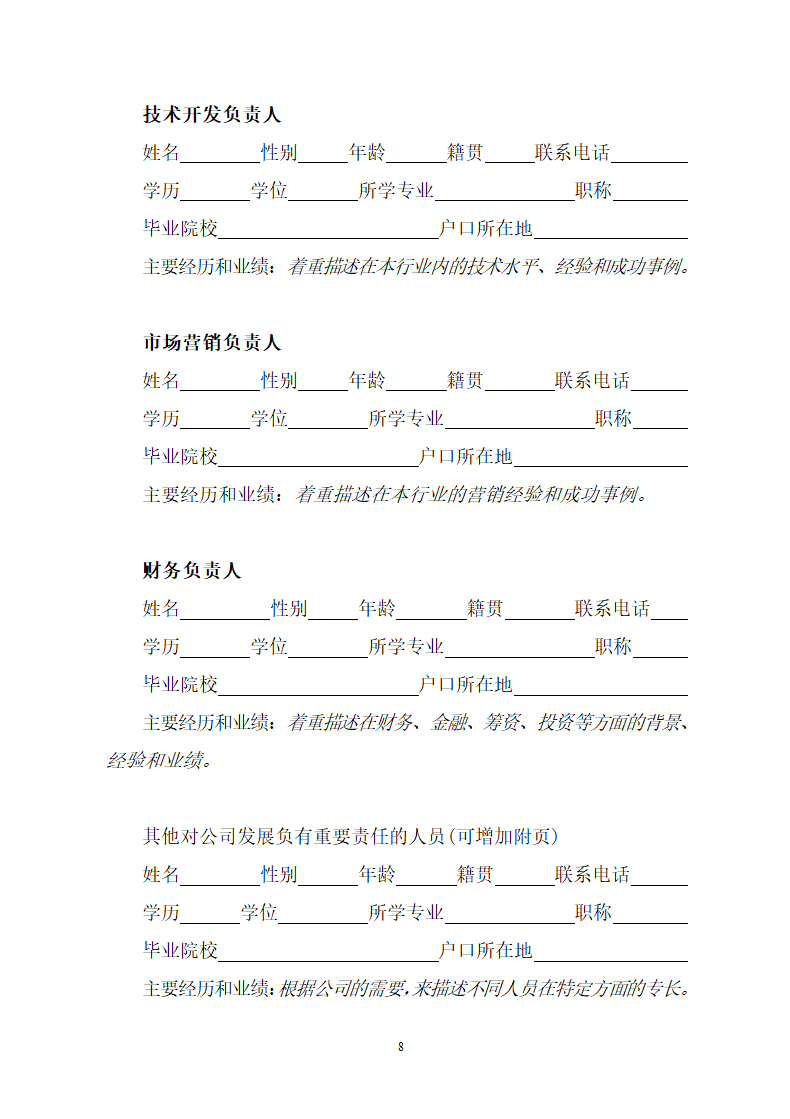 商业计划书模板.doc第8页