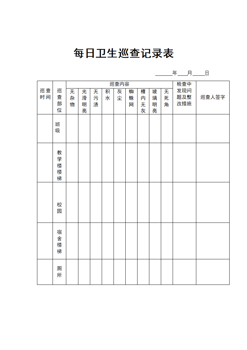 卫生巡查时间表第1页