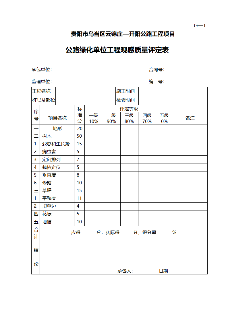 绿化质量评定表第2页