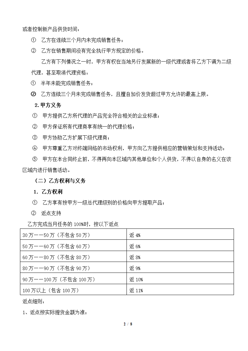 一级代理合同第2页