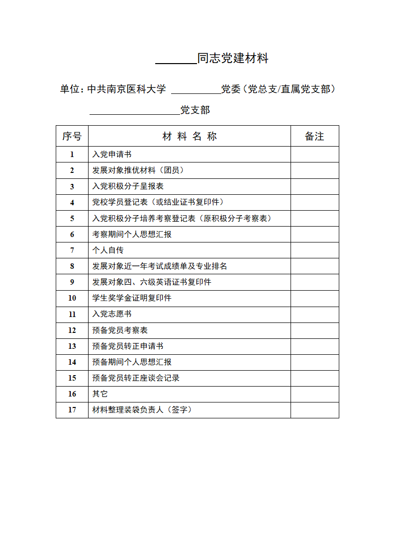 党建材料目录