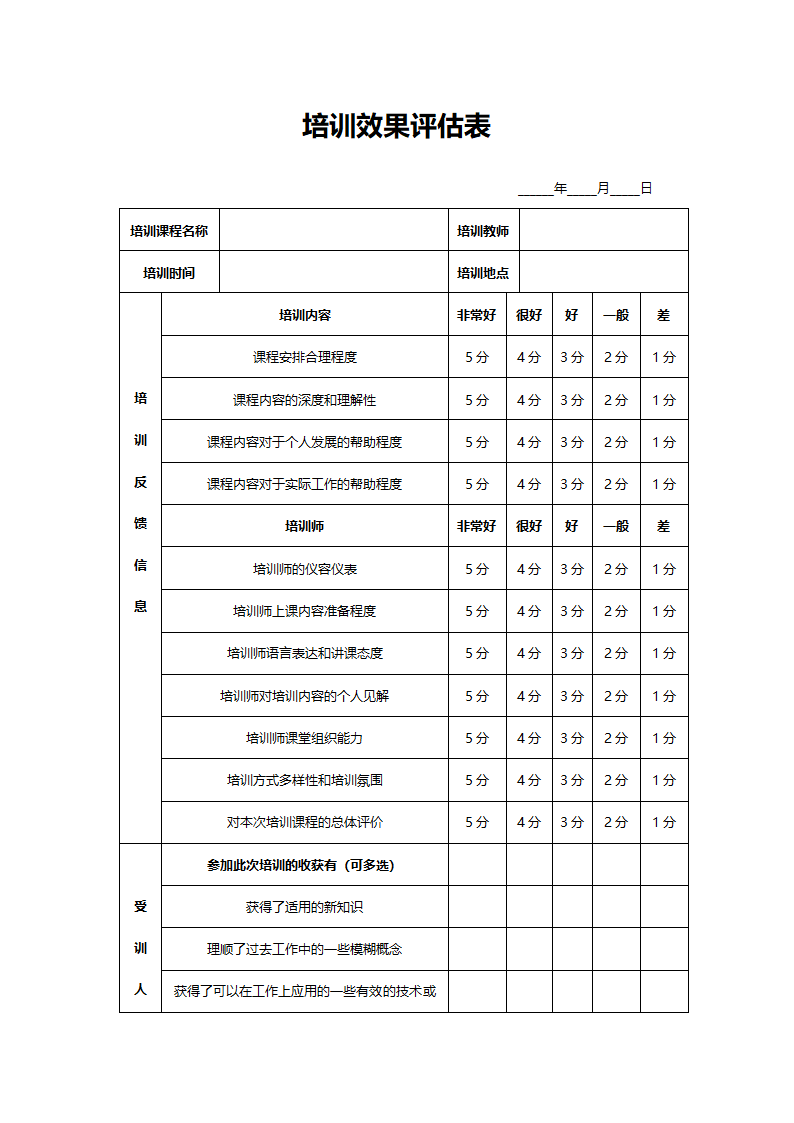 培训效果评价表.doc