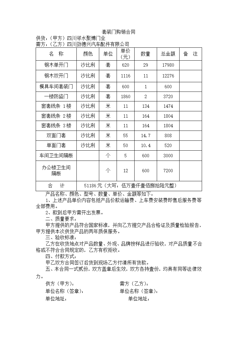 套装门购销合同.docx第2页