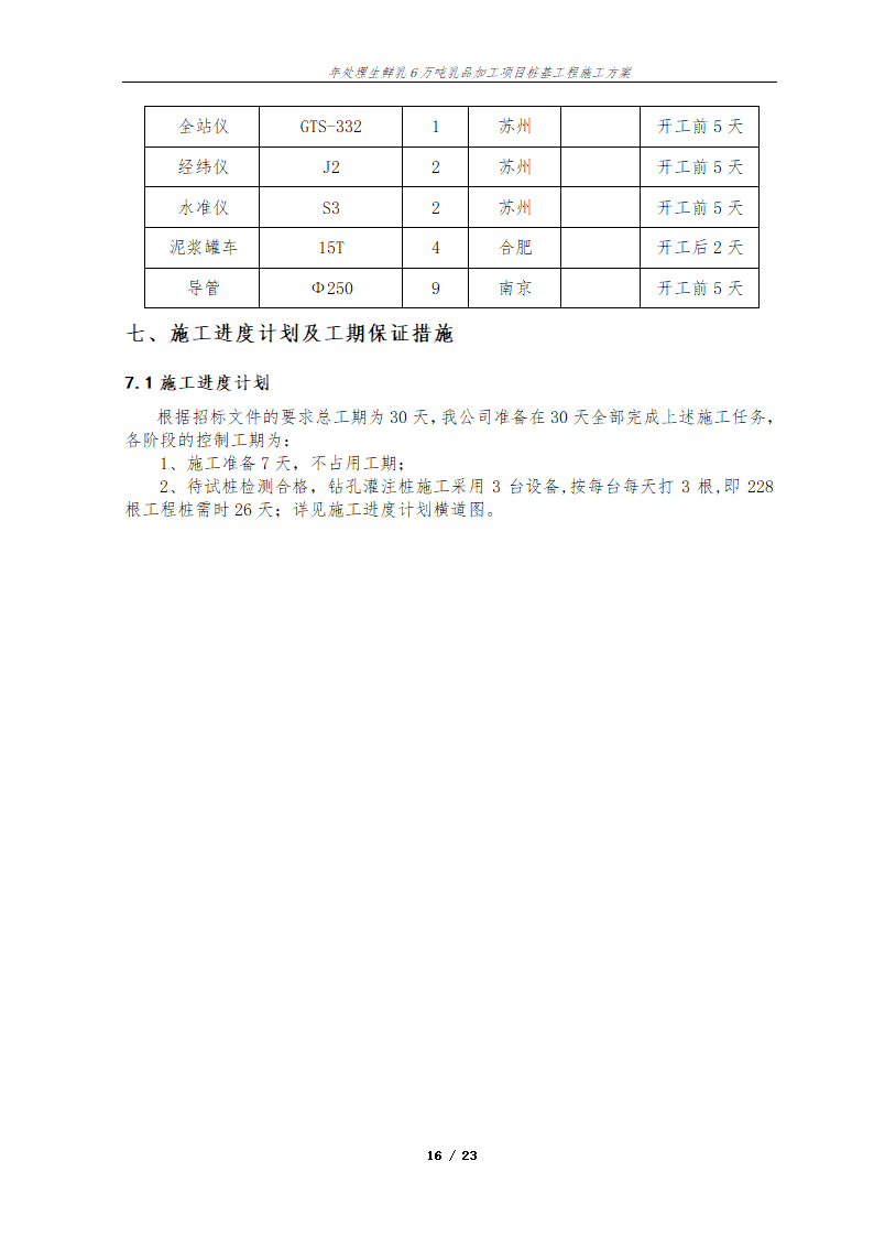 年处理生鲜乳6万吨乳品加工项目桩基工程施工方案.doc第17页