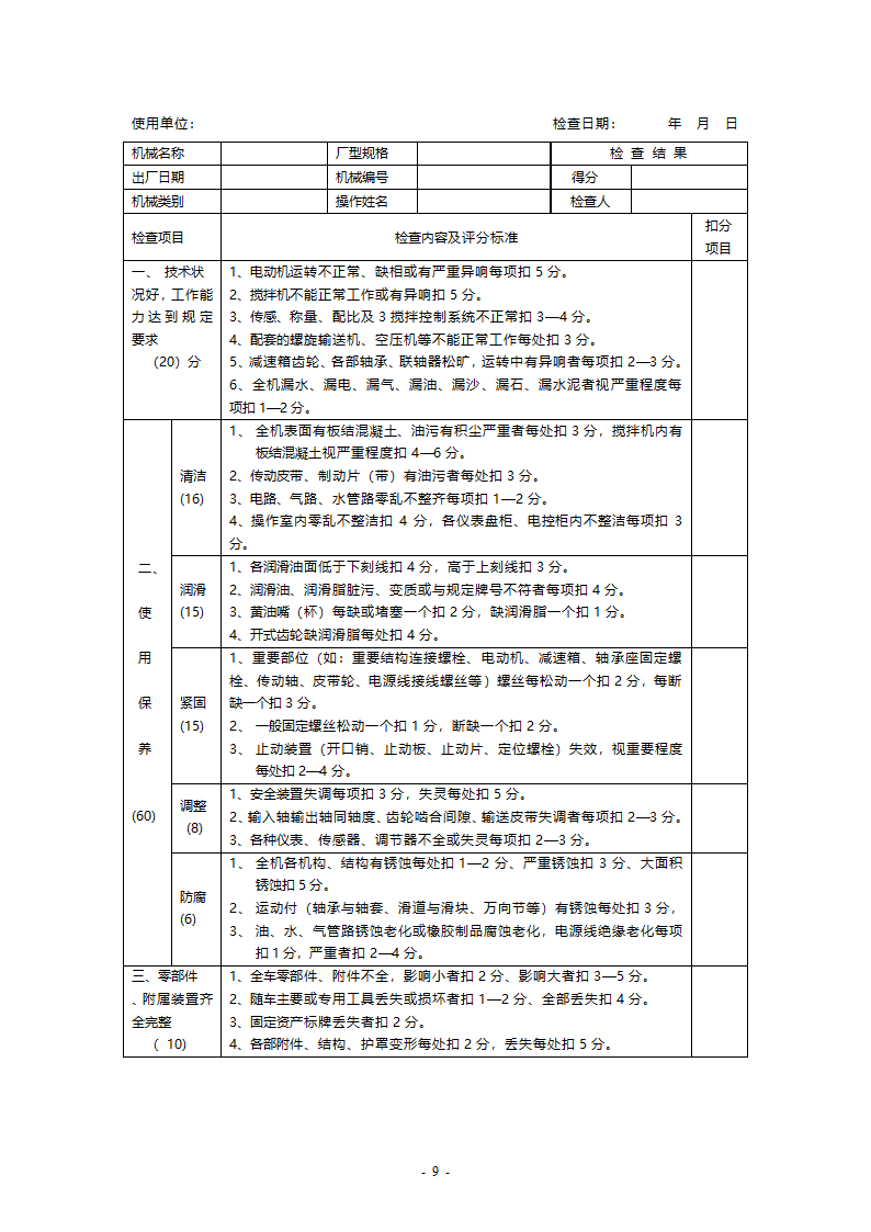 机械检查表第9页