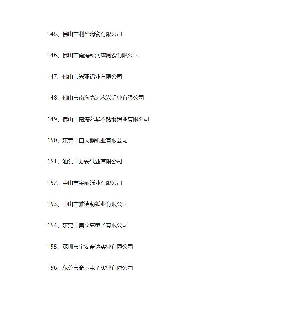 广东省名牌产品生产企业名单第13页