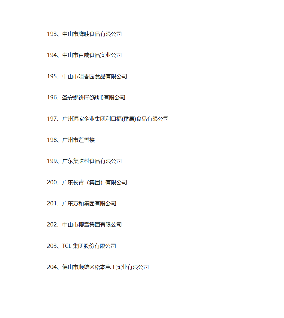 广东省名牌产品生产企业名单第17页