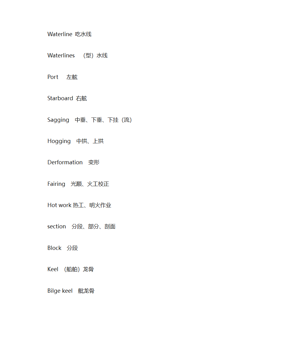 船舶有关词汇第9页