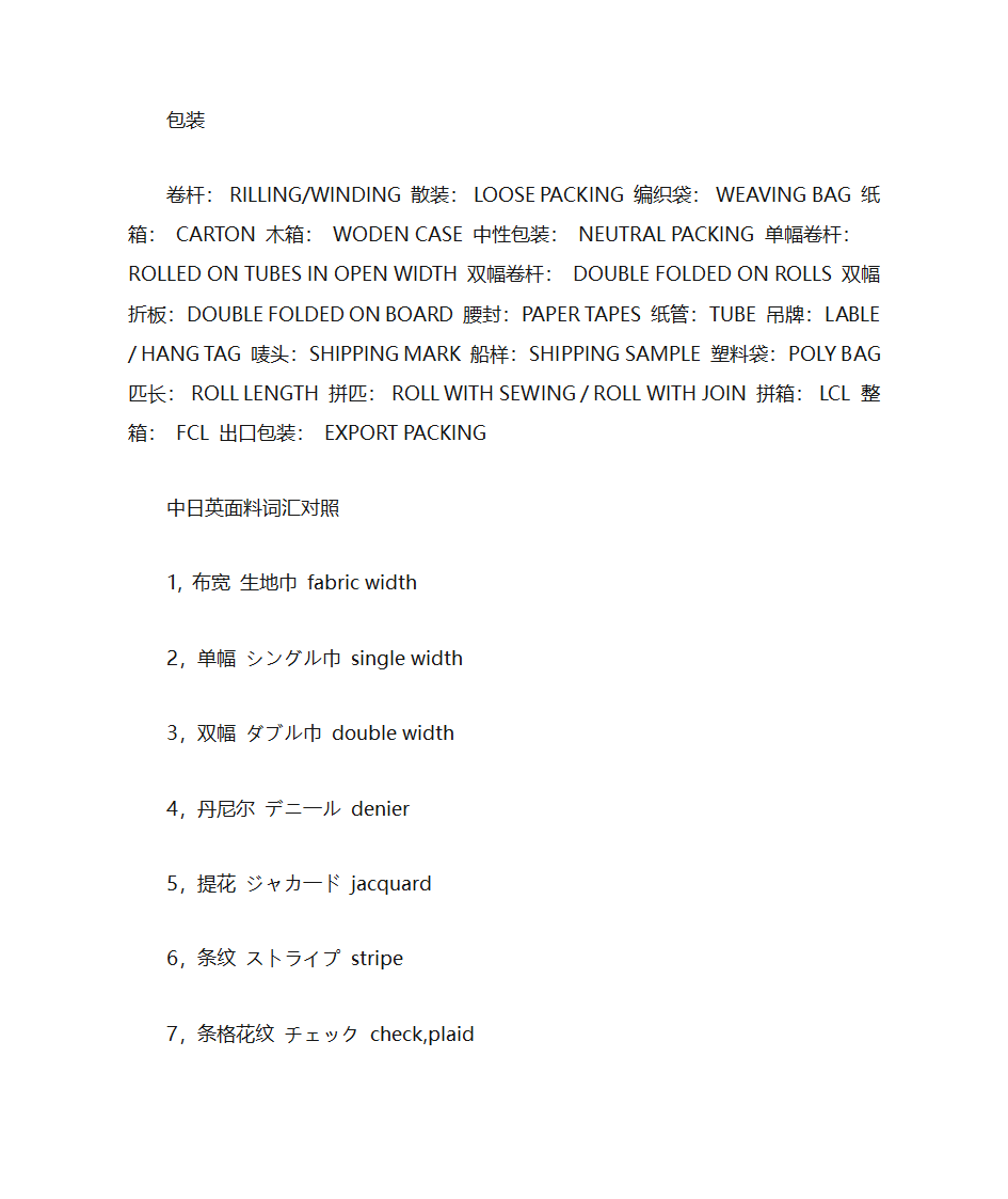 面料单词第5页