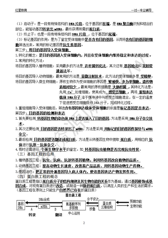 基因工程知识点与习题第2页