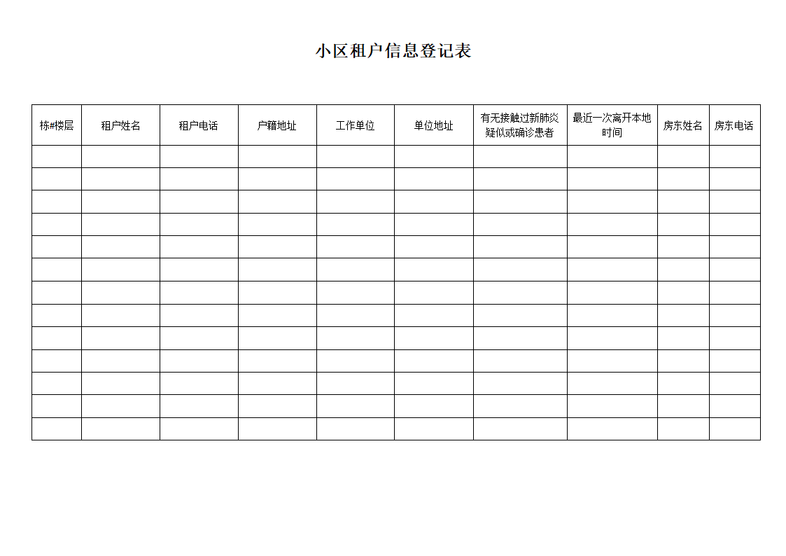 小区租户信息登记表.doc第1页