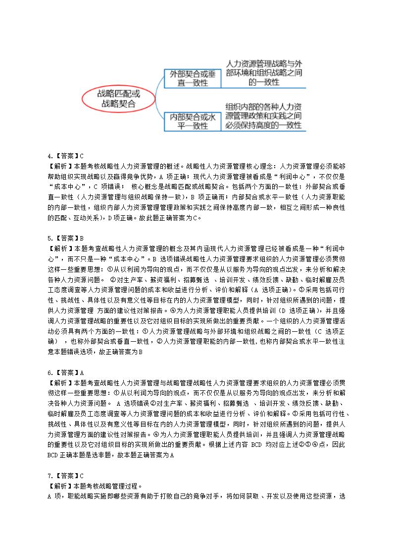 中级经济师中级人力资源管理专业知识与实务第4章战略性人力资源管理含解析.docx第10页