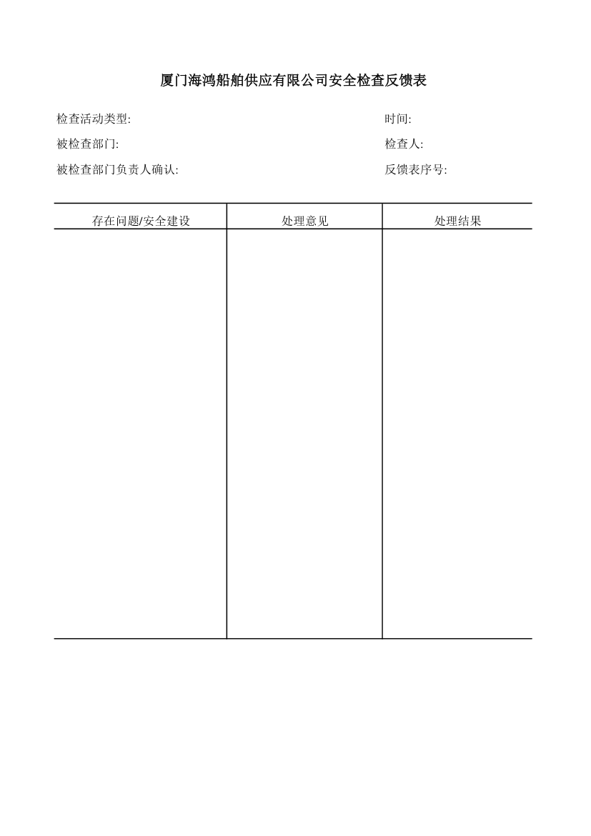 安全检查反馈表第1页