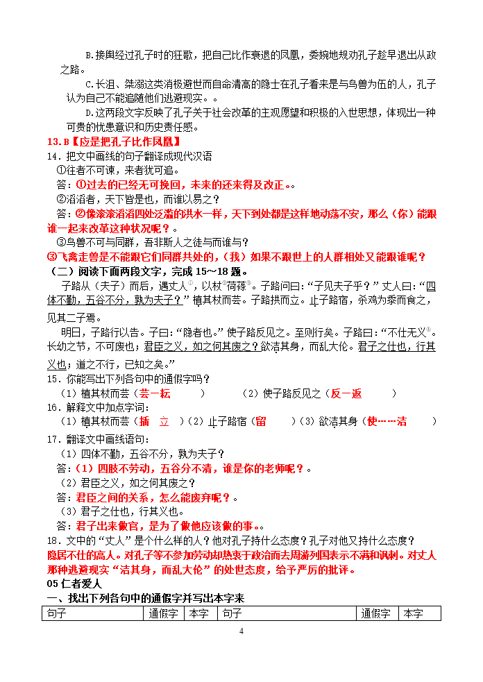 论语选读知识点整理第4页