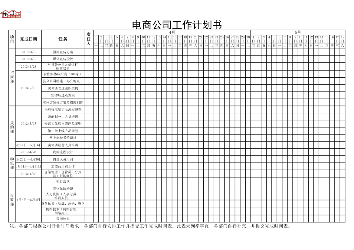 工作计划表第1页