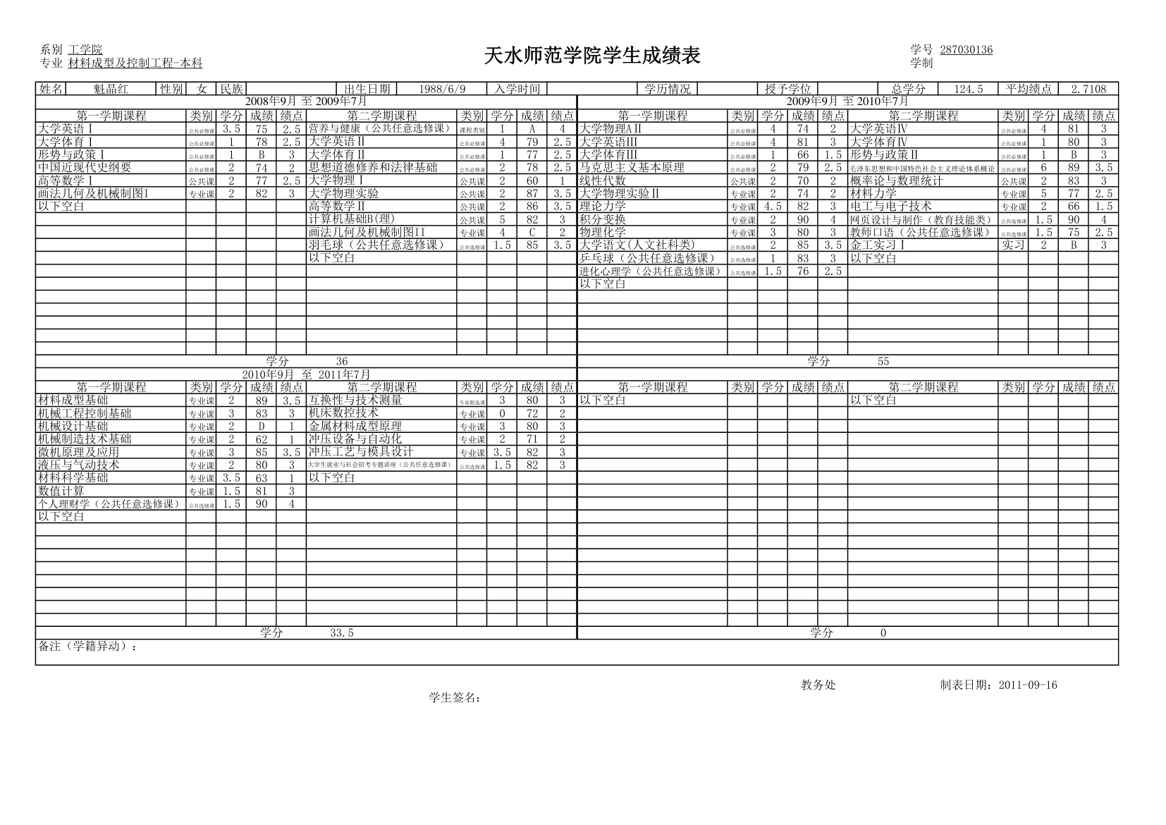 班级学生成绩单第30页