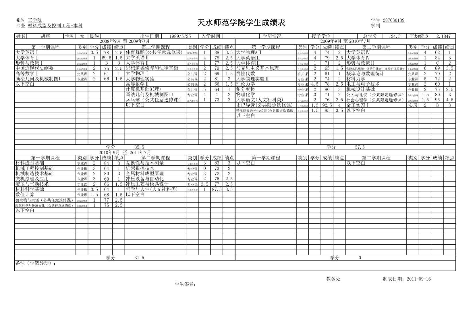 班级学生成绩单第32页