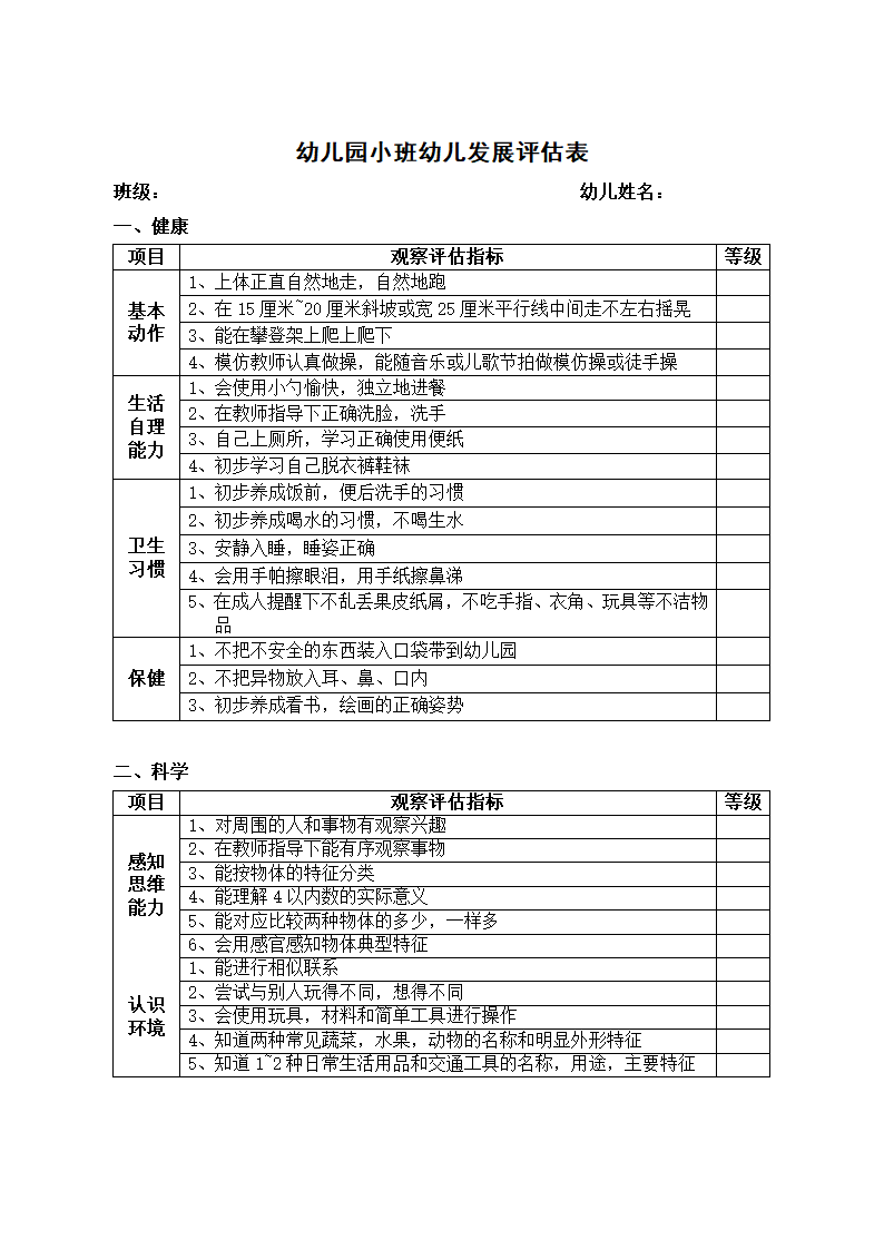 幼儿园幼儿发展评估表.docx第5页