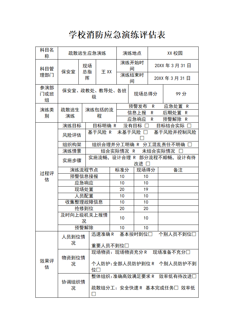 学校消防应急演练评估表.docx第1页