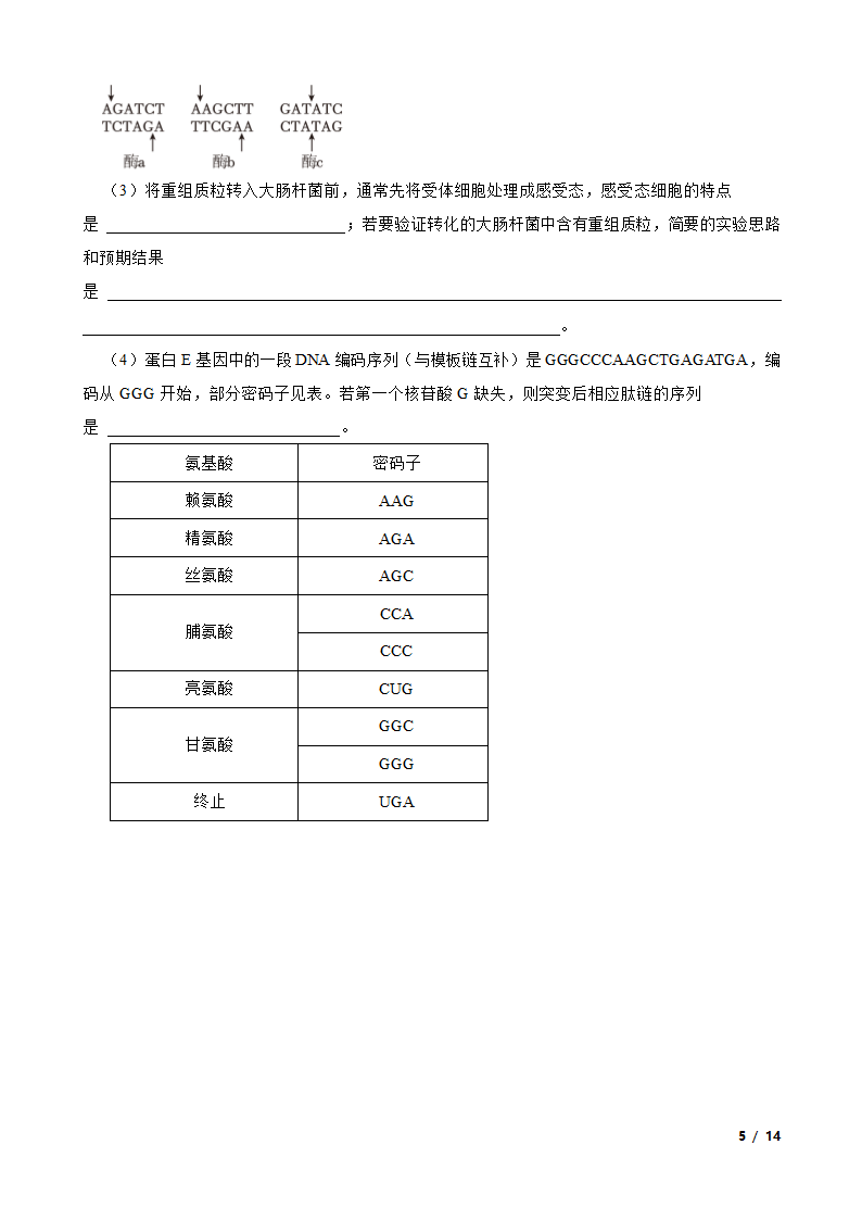 【高考真题】全国2024年统一高考生物试卷（甲卷）.doc第5页