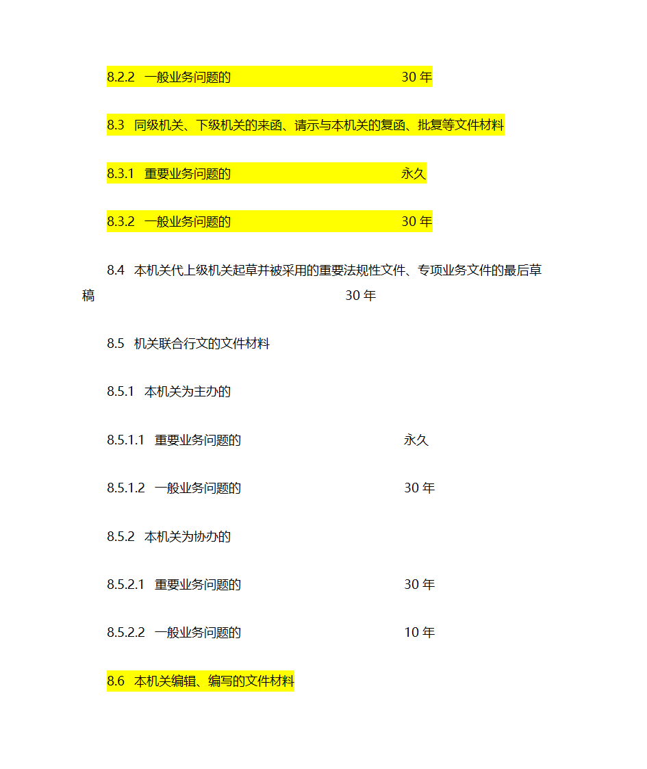 文书档案保管期限表第4页