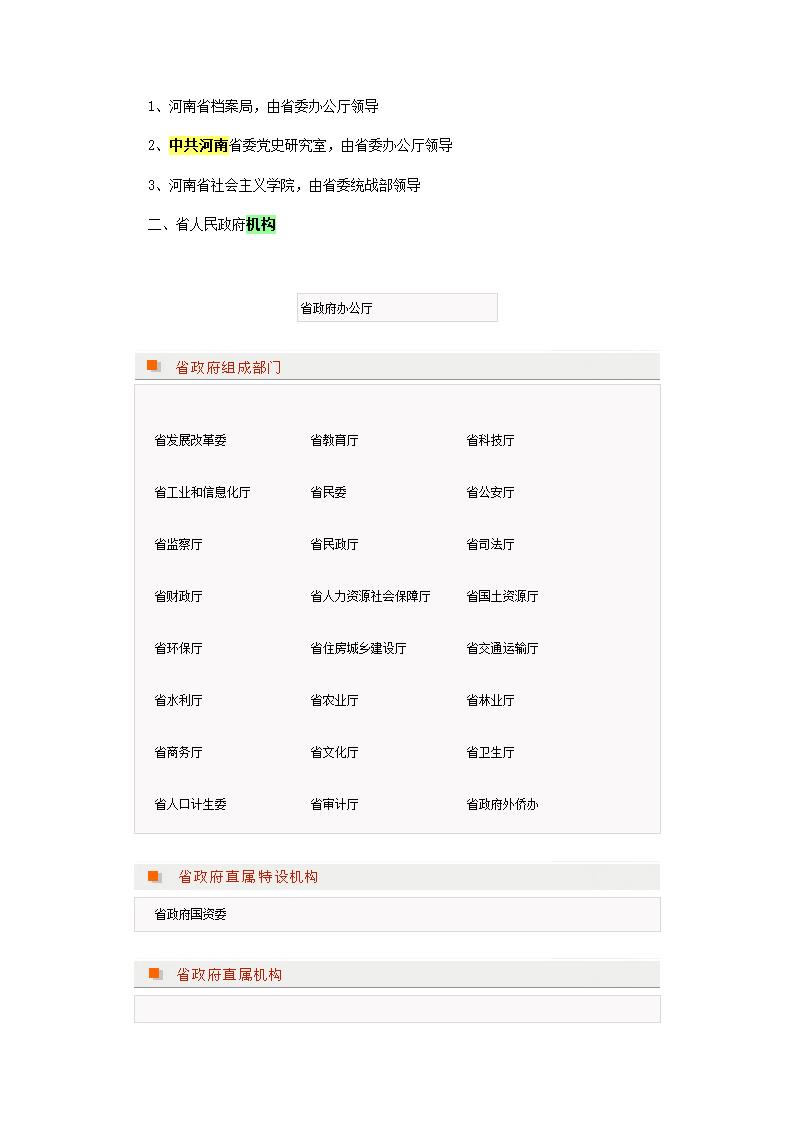 河南省省直党政机构设置名单(更新)第2页