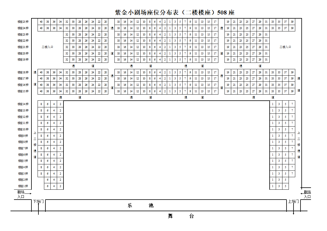 小剧场座位分布图第2页