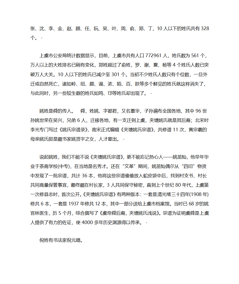 上虞姓五百啥姓最出名第2页