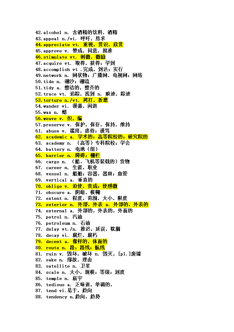 四级核心词汇高频词汇表(高手浓缩300词)第2页