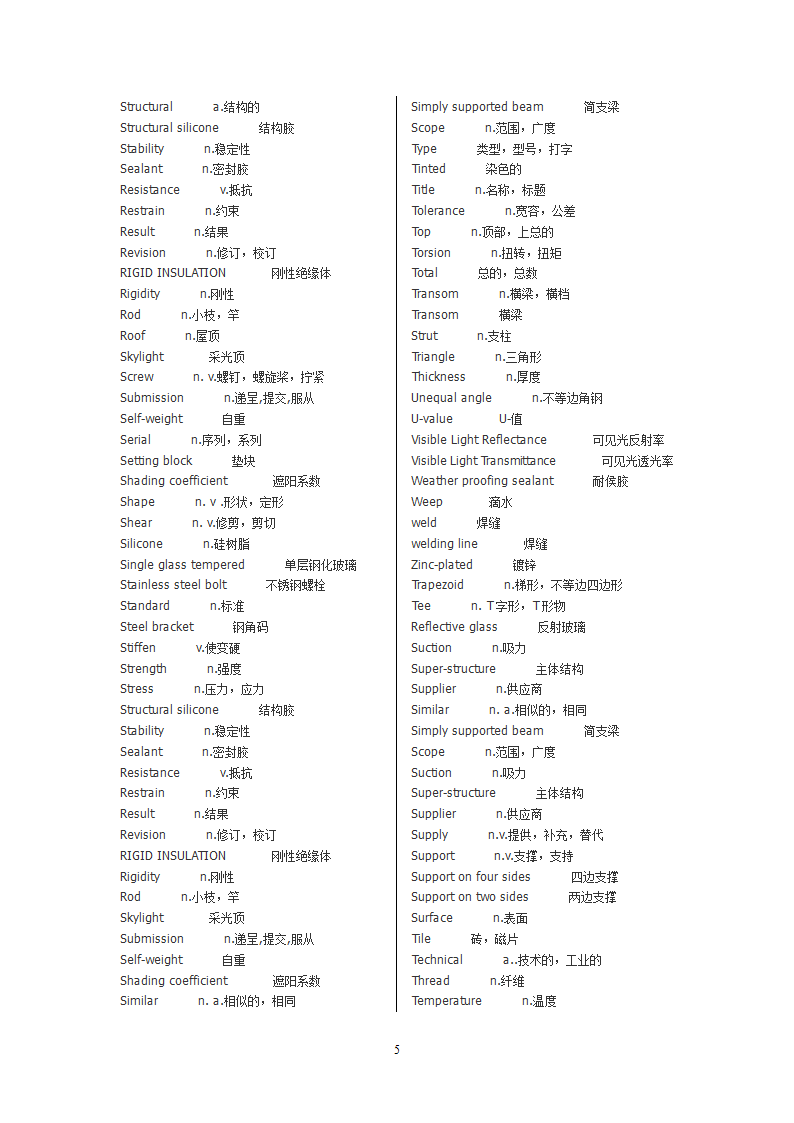 幕墙词汇第5页