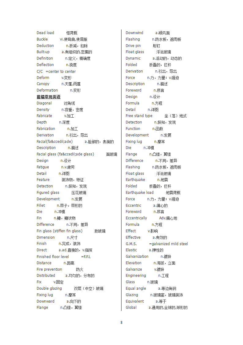 幕墙词汇第8页