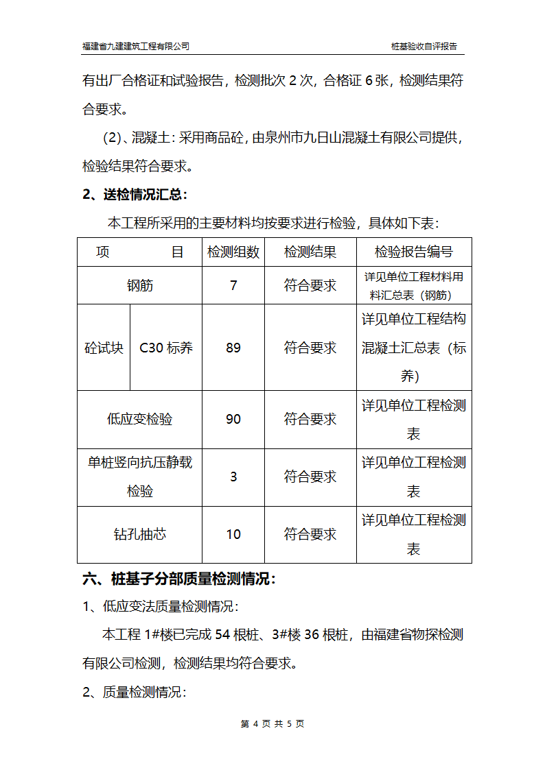 桩基验收自评报告第4页