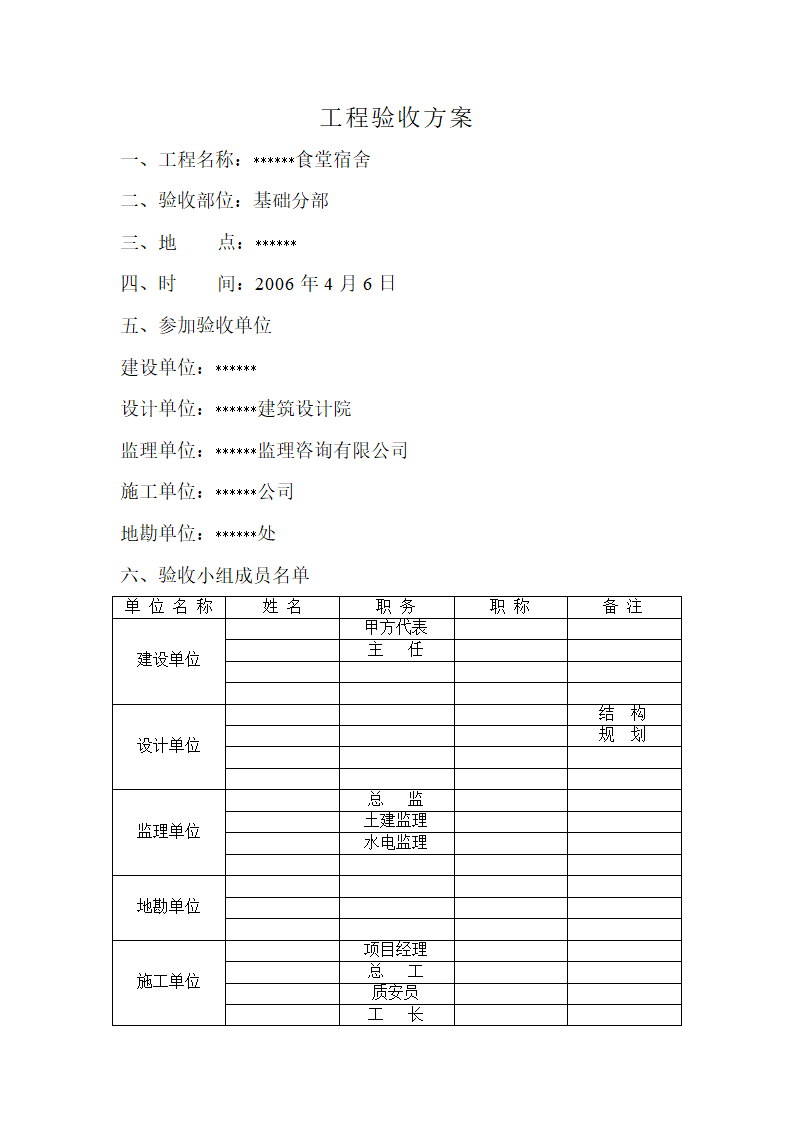 工程验收方案第1页