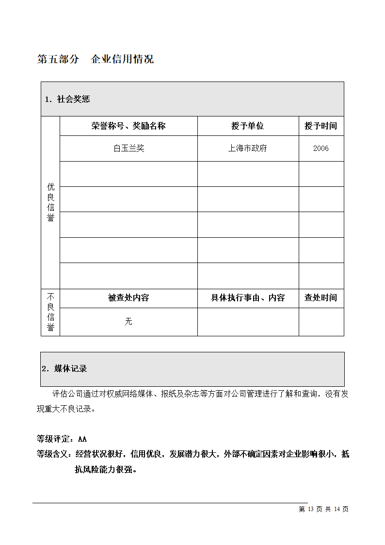 资信报告范文3第13页