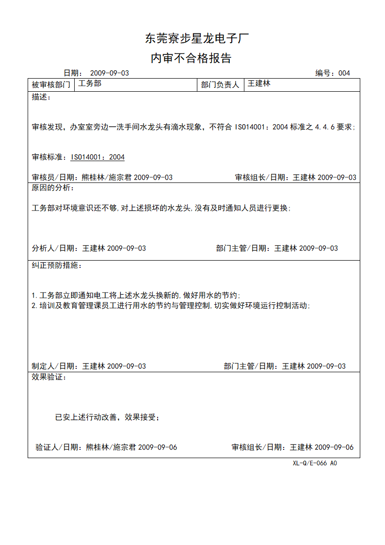 内部稽核缺失报告第4页