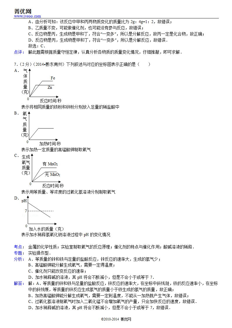 2014年贵州省黔东南州中考化学试卷第10页