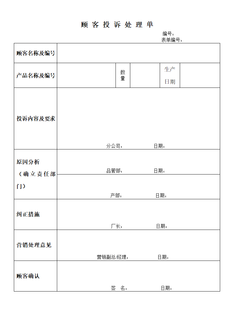 客户投诉处理单.doc第1页