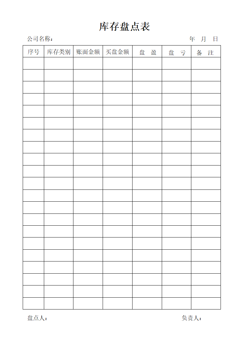 库存盘点表模板.docx第1页