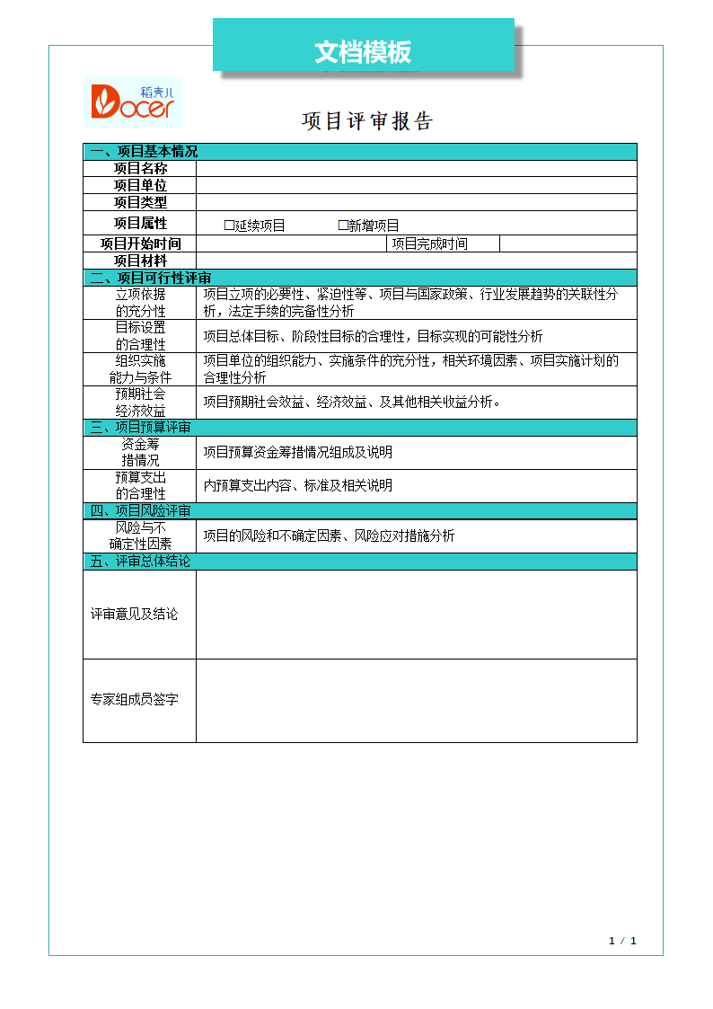 项目评审报告.docx第1页