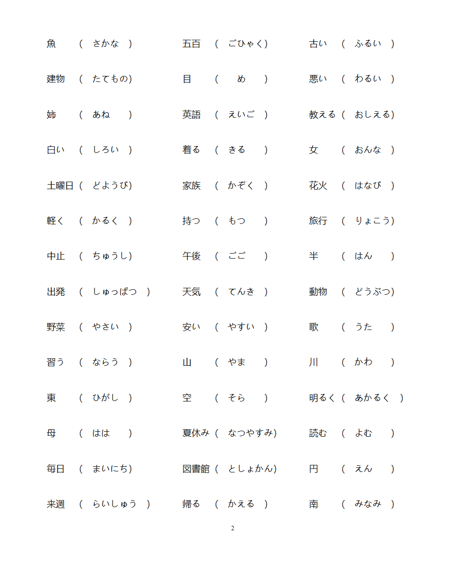 jtest单词训练答案第2页