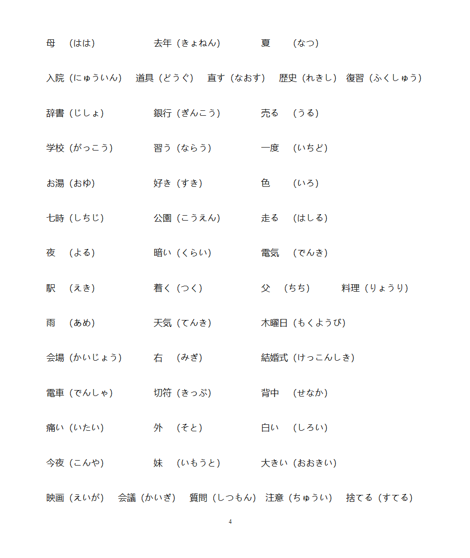 jtest单词训练答案第4页