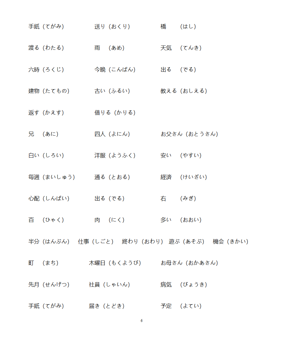 jtest单词训练答案第6页