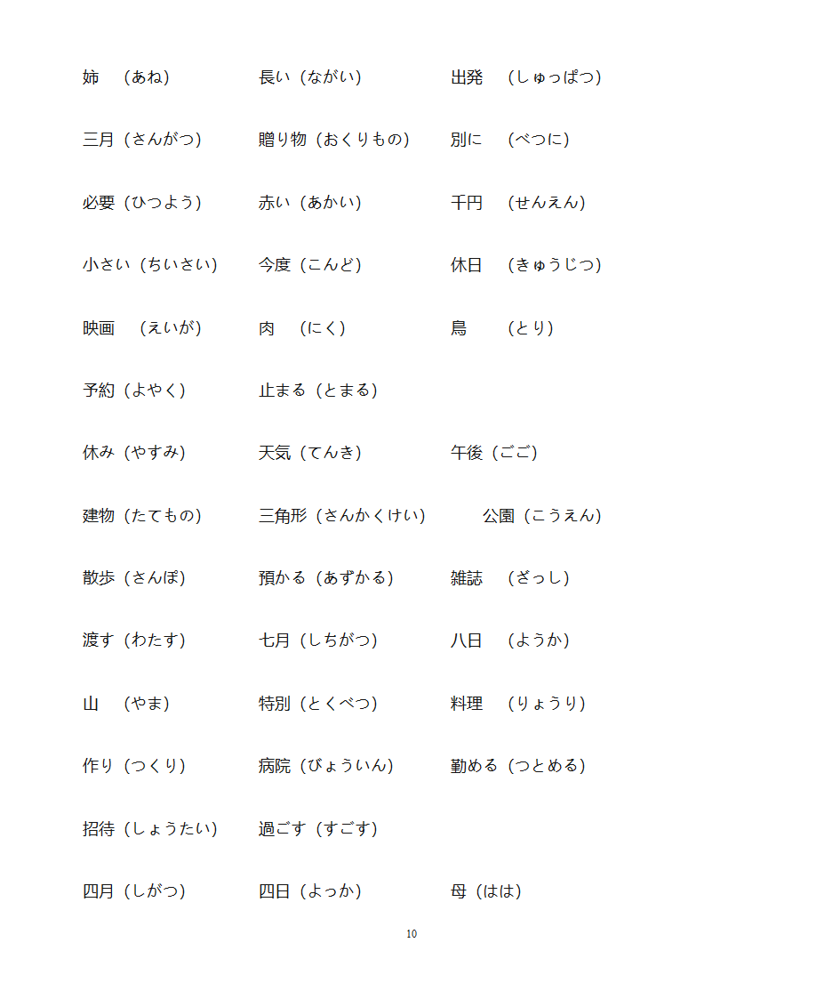 jtest单词训练答案第10页