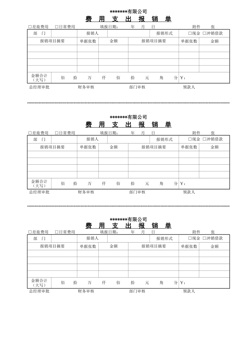 公司费用支出报销单第1页