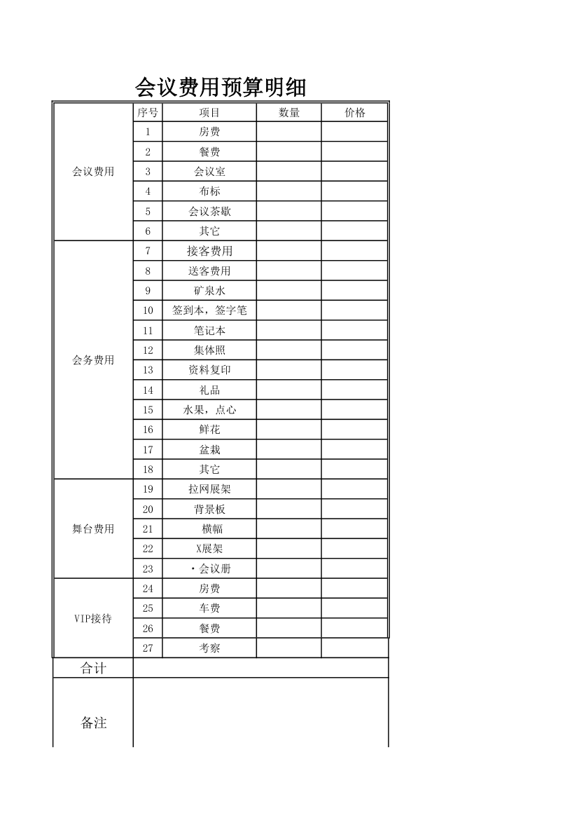 会议经费预算第1页