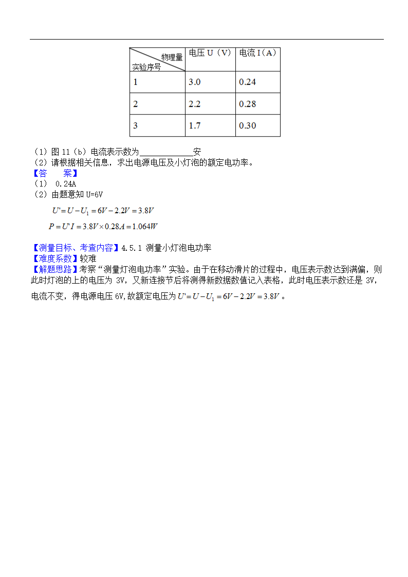 2017上海中考物理试卷分析第11页