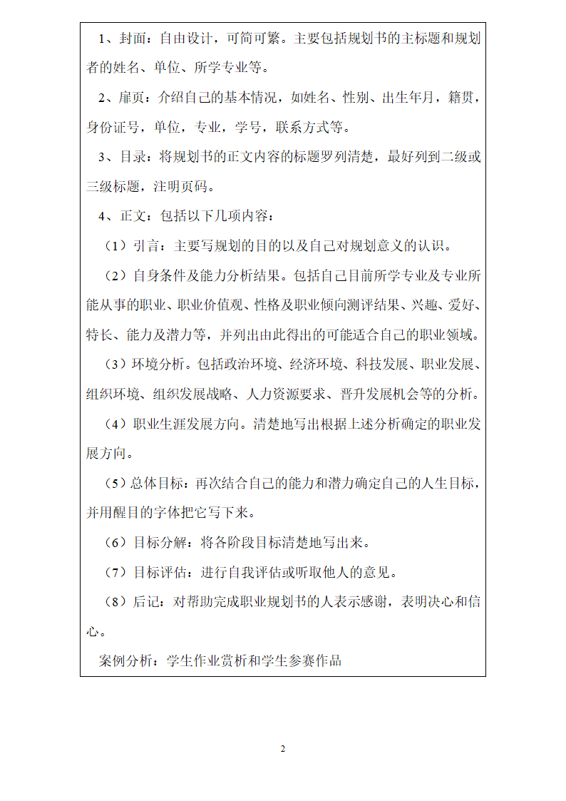 大学生职业生涯规划 规划书的撰写第2页