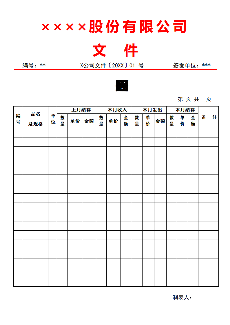 库存物品盘点表.docx